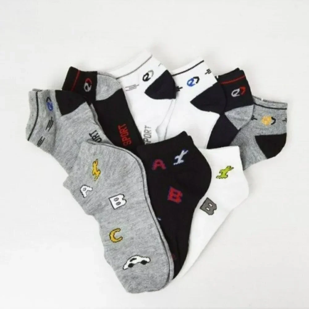 NWT 9-Pairs Boy's Cotton Low Cut Socks 4-8YO